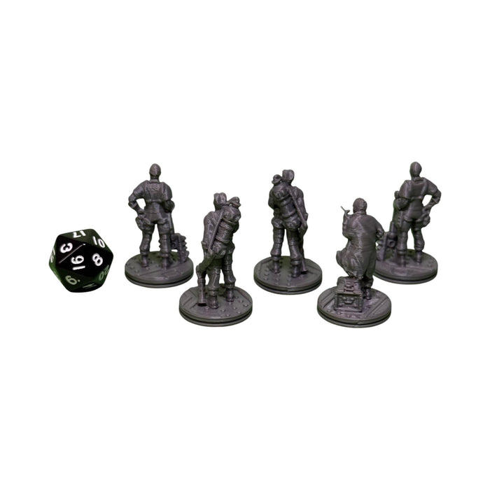 Dock Workers (Set of 5), Cyberpunk Warhammer Starfinder Sci Fi Miniature Mini 32mm