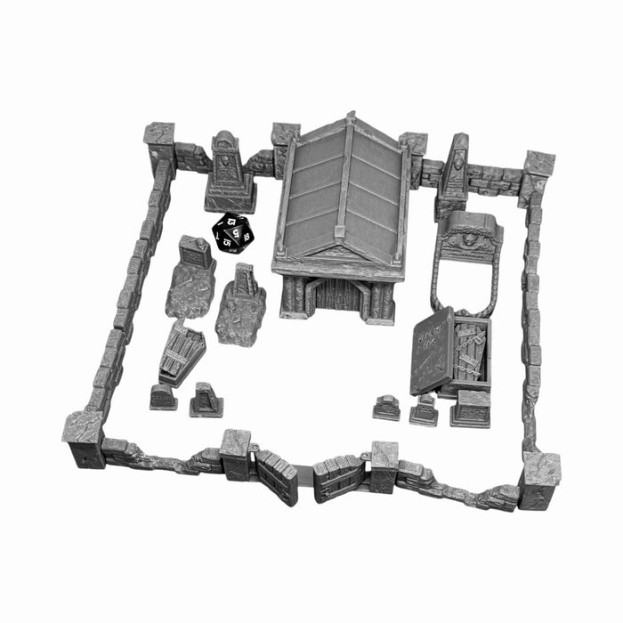 Graveyard Terrain Set, PLA Dungeons and Dragons DnD Scatter Terrain Mini 32mm