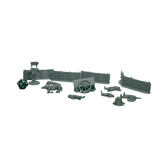Wrecked Cart and Dead Bodies, PLA Dungeons and Dragons DnD Miniatures Scatter Terrain D&D Mini