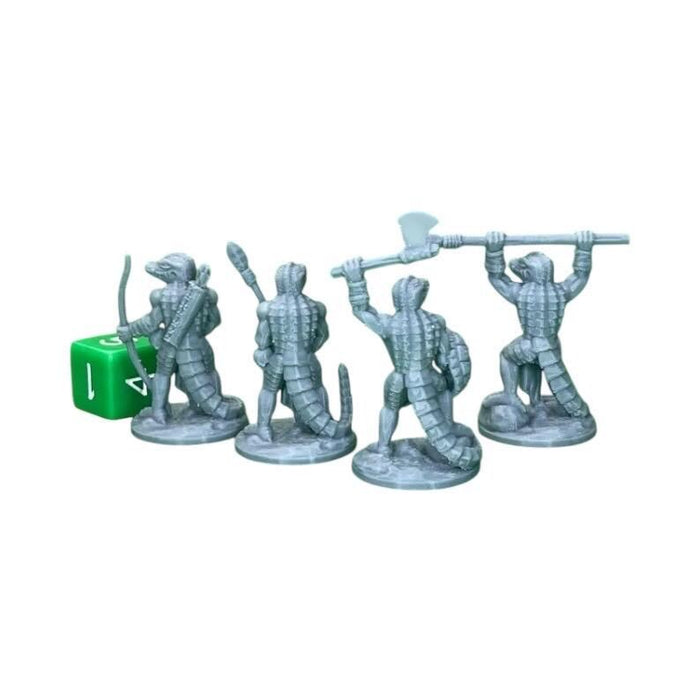 Lizardfolk Warriors (Set of 4), PLA Dungeons and Dragons DnD Miniatures D&D Mini 32mm Lot