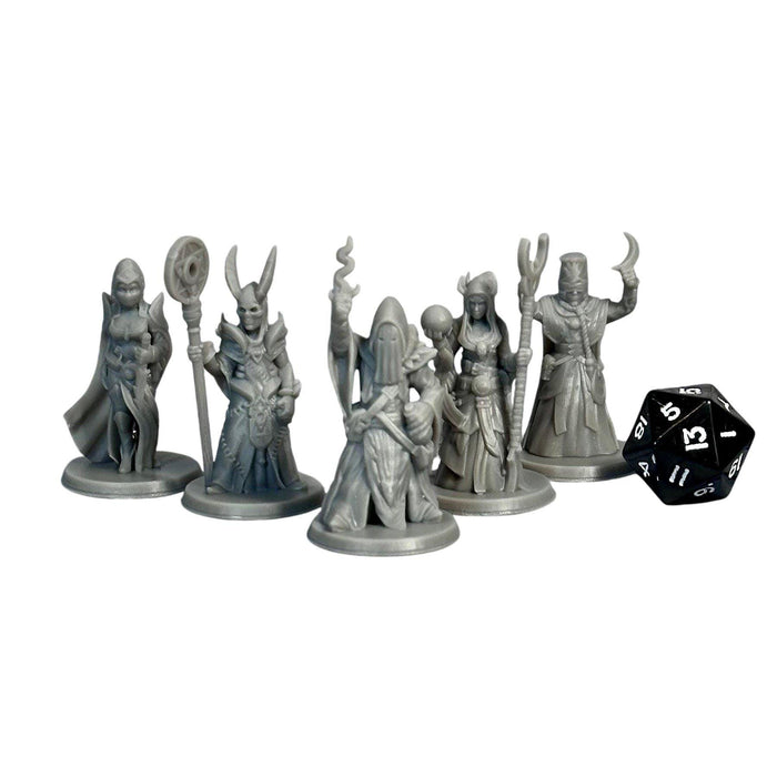 Cultists (Set of 5), 12k Resin Dungeons and Dragons Miniatures DnD D&D Mini 32mm Lot