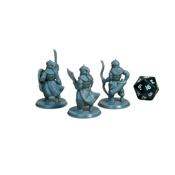 Arabian Guards (Set of 3), 12k Resin Dungeons and Dragons Miniatures DnD D&D Mini 32mm Lot