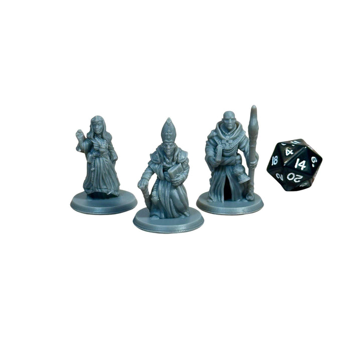 Holy Clergy (Set of 3), 12k Resin Dungeons and Dragons Miniatures DnD D&D Mini 32mm Lot