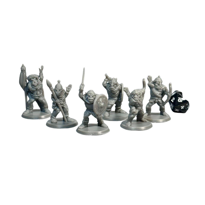 Orc Warband (Set of 6), 12k Resin Dungeons and Dragons Miniatures DnD D&D Mini 32mm Lot