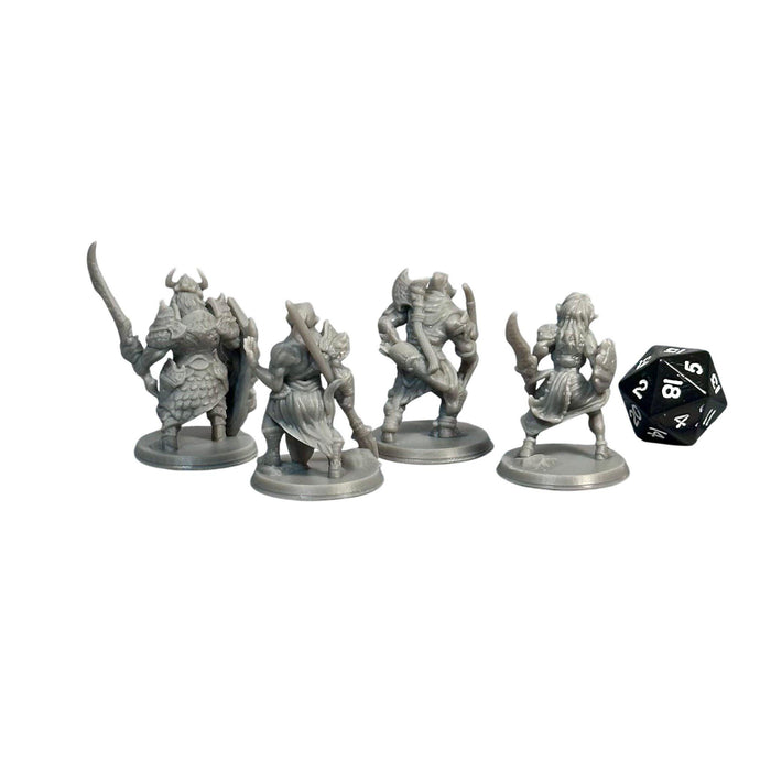Orc Tribe (Set of 4), 12k Resin Dungeons and Dragons Miniatures DnD D&D Mini 32mm Lot