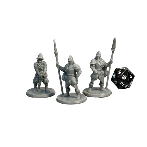 Village Guards (Set of 3), 12k Resin Dungeons and Dragons Miniatures DnD D&D Mini 32mm Lot