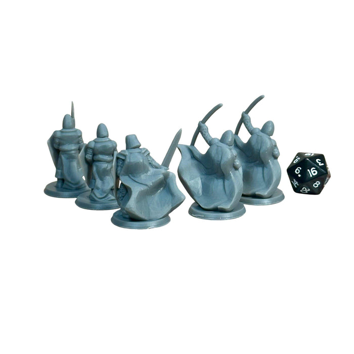 Townsfolke Military (Set of 5), 12k Resin Dungeons and Dragons Miniatures DnD D&D Mini 32mm Lot