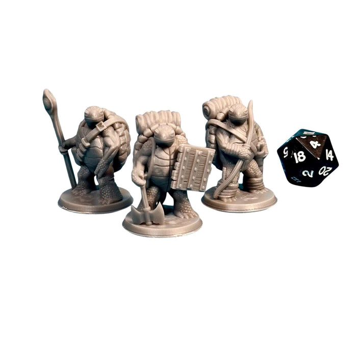 Turdle Adventurers (Set of 3), 12k Resin Dungeons and Dragons Miniatures DnD D&D Mini 32mm Lot