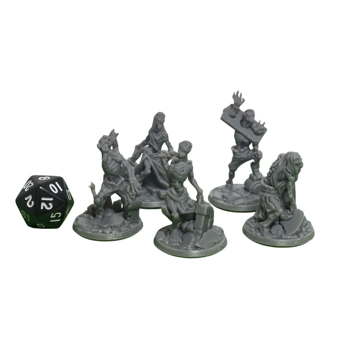 Zombie Swarm (Set of 5), 12k Resin Dungeons and Dragons DnD Miniatures D&D Mini 32mm Lot