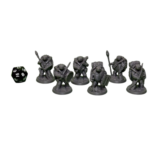 Turtle Adventurers (Set of 6), PLA Dungeons and Dragons DnD Miniatures D&D Mini 32mm Lot