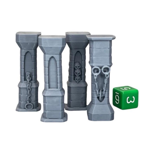 Stone Pillars, Dungeons and Dragons DnD Scatter Terrain Mini 32mm Lot
