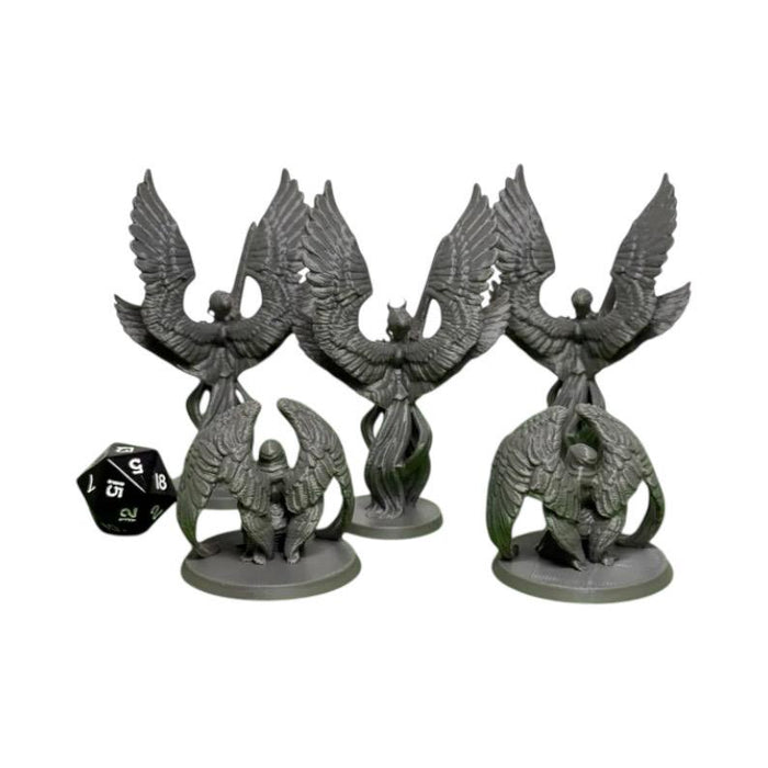 Wrathful and Fallen Angels (Set of 5), PLA Dungeons and Dragons DnD Miniatures