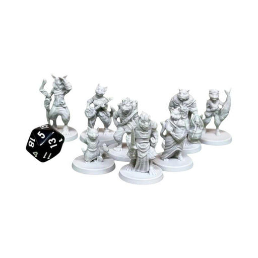Catfolk Commoners (Set of 8), PLA Dungeons and Dragons DnD Miniatures D&D Mini 32mm Lot Taxi