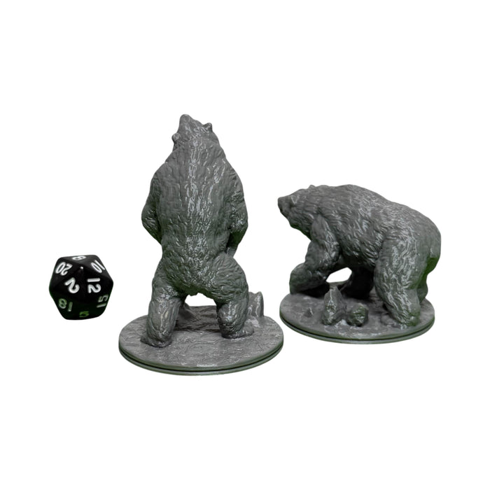 Large Bears (Set of 2), PLA Dungeons and Dragons DnD Miniatures D&D Mini 32mm