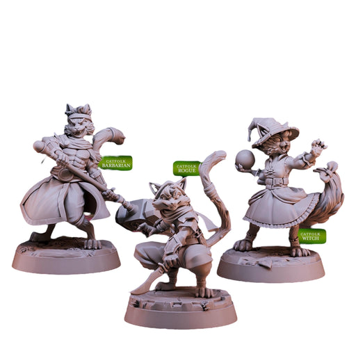 Catfolk Defenders, 12k Resin Dungeons and Dragons DnD Miniatures D&D Mini 32mm Lot