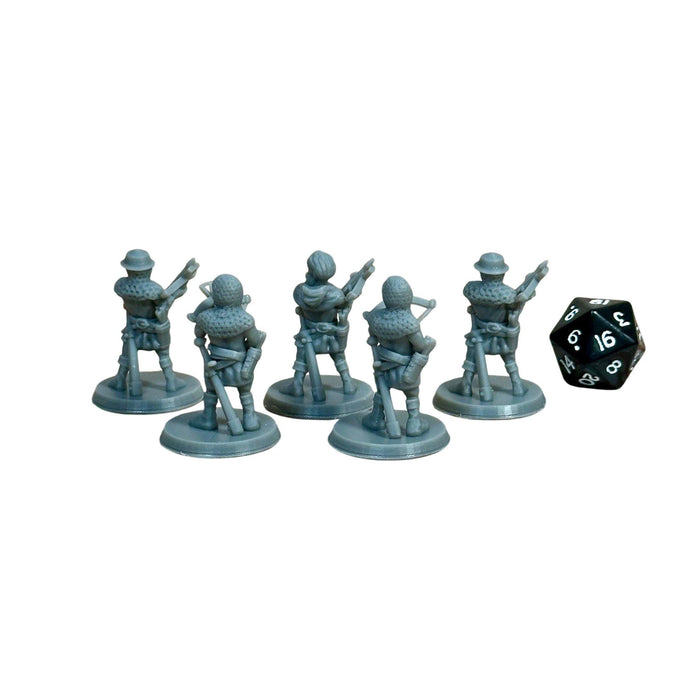 Crossbowmen Unit (Set of 5), 12k Resin Dungeons and Dragons Miniatures DnD D&D Mini 32mm Lot