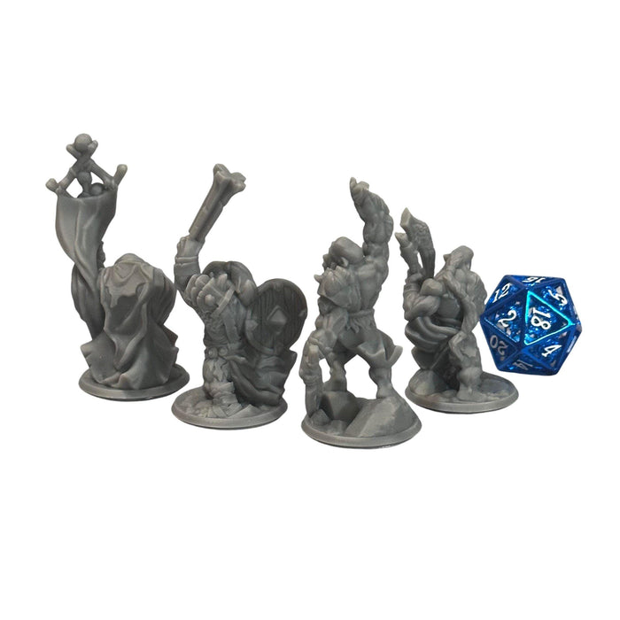Orc Horde (Set of 4), 12k Resin Dungeons and Dragons Miniatures DnD D&D Mini 32mm Lot