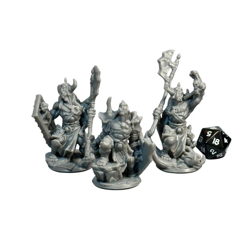 Orc Warmasters (Set of 3), 12k Resin Dungeons and Dragons Miniatures DnD D&D Mini 32mm Lot