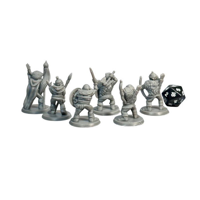 Orc Warband (Set of 6), 12k Resin Dungeons and Dragons Miniatures DnD D&D Mini 32mm Lot