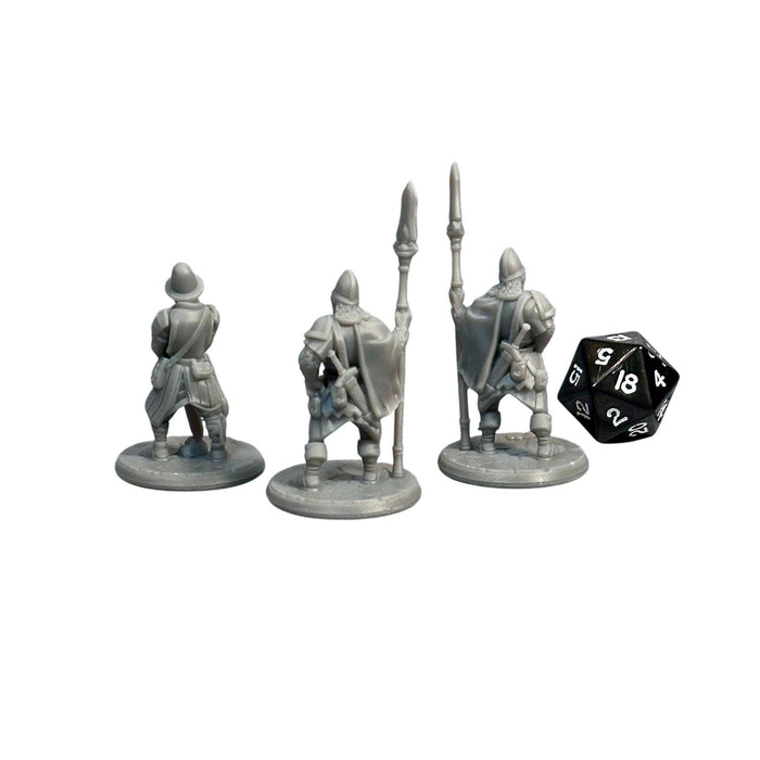 Village Guards (Set of 3), 12k Resin Dungeons and Dragons Miniatures DnD D&D Mini 32mm Lot