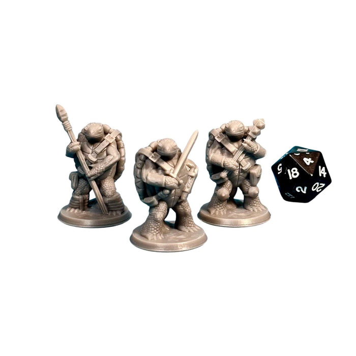 Turdle Fighters (Set of 3), 12k Resin Dungeons and Dragons Miniatures DnD D&D Mini 32mm Lot