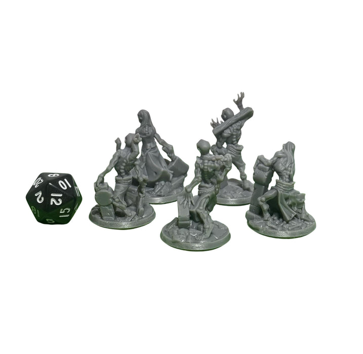 Zombie Swarm (Set of 5), 12k Resin Dungeons and Dragons DnD Miniatures D&D Mini 32mm Lot