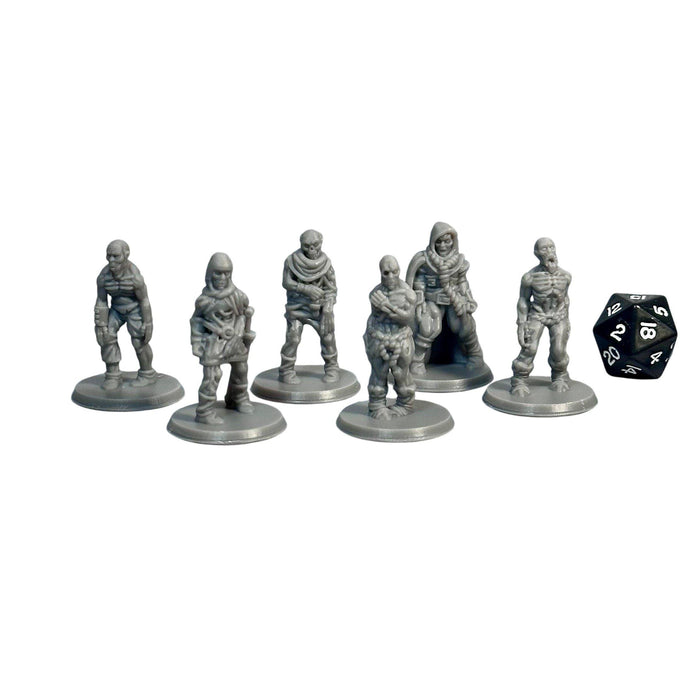 Zombie Horde (Set of 6), 12k Resin Dungeons and Dragons Miniatures DnD D&D Mini 32mm Lot
