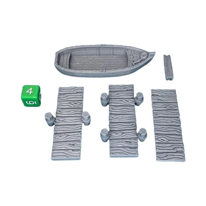 Row Boat Set, Dungeons and Dragons DnD Scatter Terrain Mini 32mm Lot