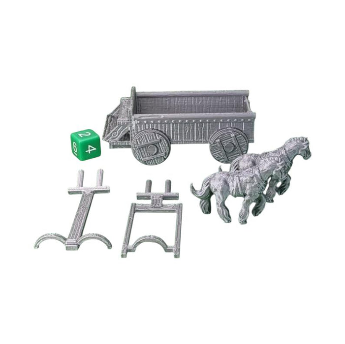 Horse and Wagon Cart, Dungeons and Dragons DnD Scatter Terrain Mini 32mm
