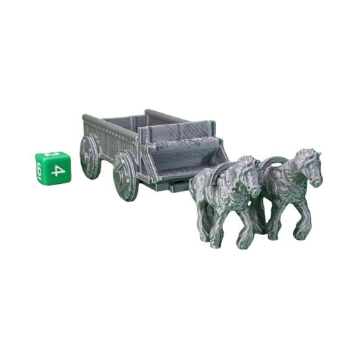 Horse and Wagon Cart, Dungeons and Dragons DnD Scatter Terrain Mini 32mm