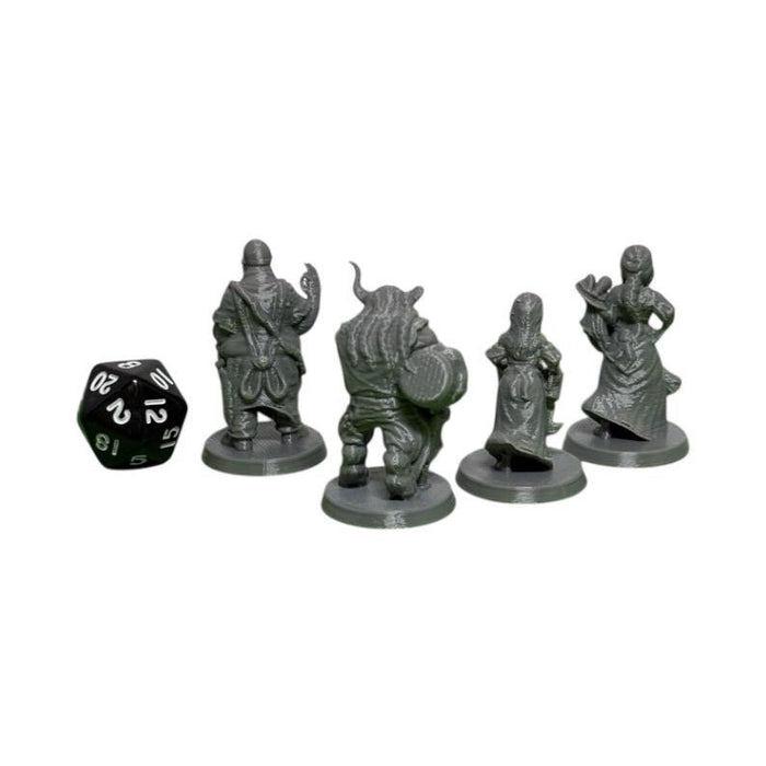 Tavern Crew Patrons (Set of 4), PLA Dungeons and Dragons DnD Miniatures D&D Mini 32mm Lot