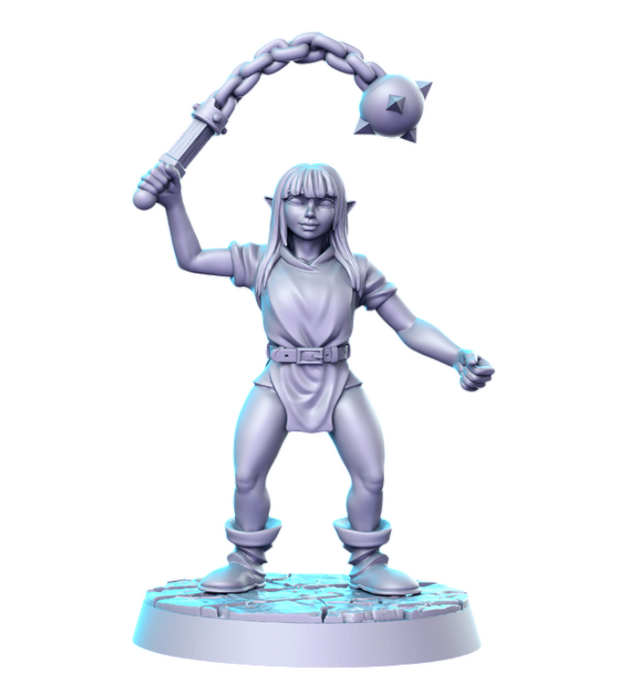 Goblin Morning Star, 14k Resin Dungeons and Dragons DnD Miniatures D&D Mini 32mm