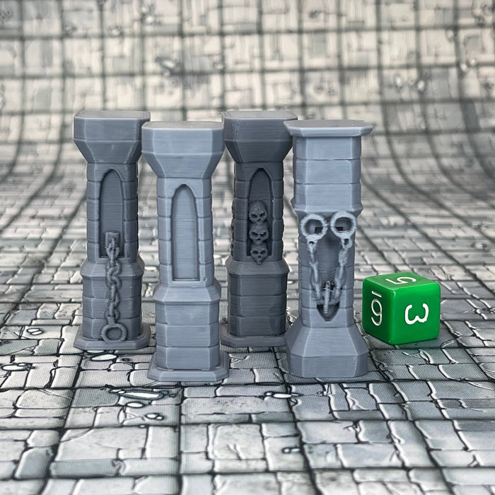 Stone Pillars, Dungeons and Dragons DnD Scatter Terrain Mini