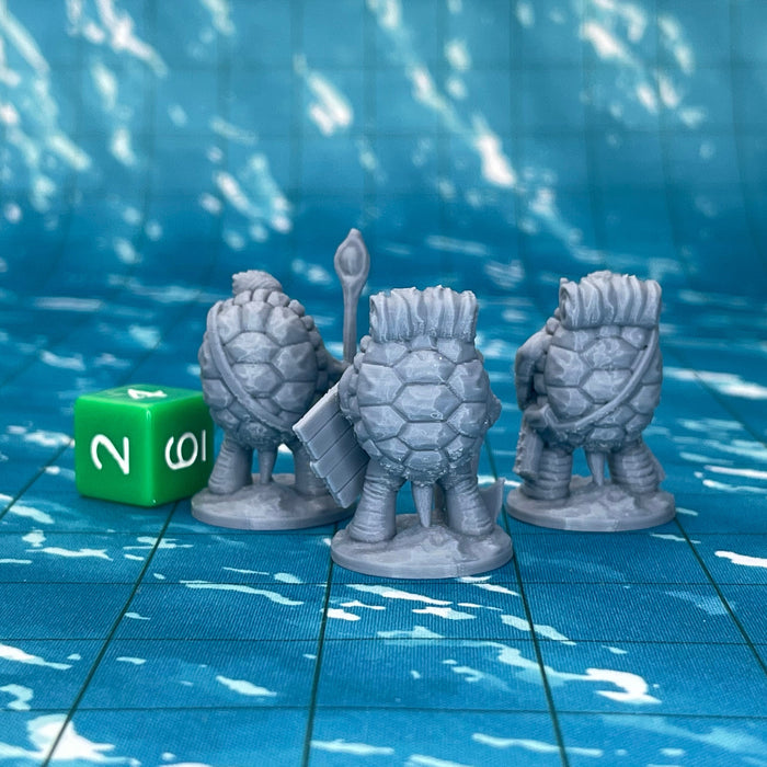 Turdle Adventurers (Set of 3), Dungeons and Dragons Miniatures DnD D&D Pathfinder Mini  32mm