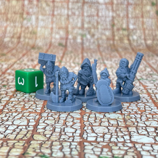 Dwarven Commoners (Set of 5), Dungeons and Dragons Miniatures DnD D&D Mini