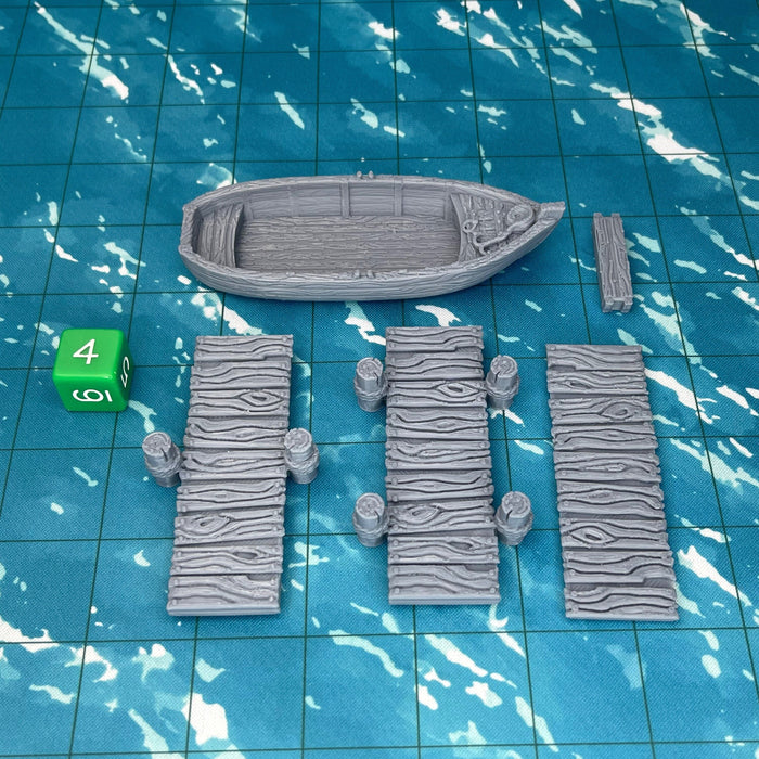 Row Boat Set, Dungeons and Dragons DnD Scatter Terrain Mini