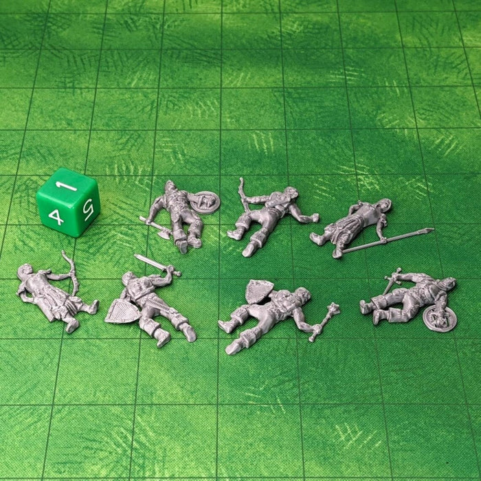 Fallen Warriors (Set of 7), Dungeons and Dragons Miniature DnD Miniature Dead Bodies Mini