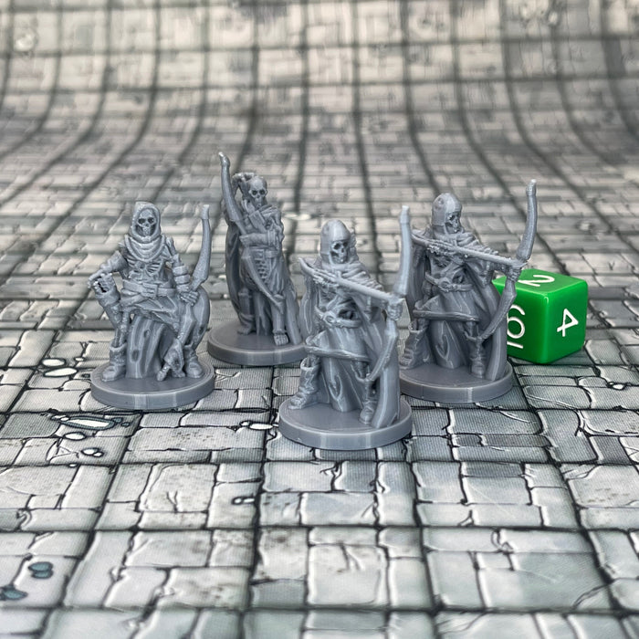 Skeleton Archers (Set of 4), Dungeons and Dragons Miniatures DnD D&D Mini 32mm Lot