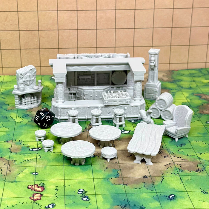 Tavern Set, Dungeons and Dragons DnD Scatter Terrain 32mm Lot