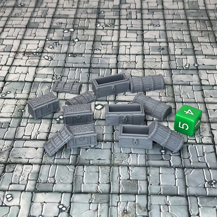 Chest Set, Dungeons and Dragons DnD Scatter Terrain Mini 32mm Lot